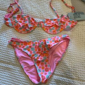 Pink Floral Underwire Bikini Set